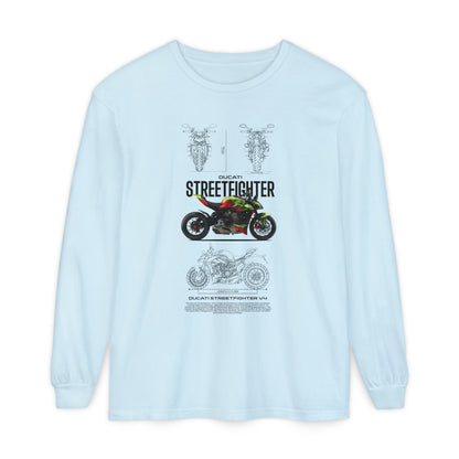 Ducati Streetfighter Long Sleeve T-Shirt - Retro Motorcycle Graphic T-shirt - CreativeRino