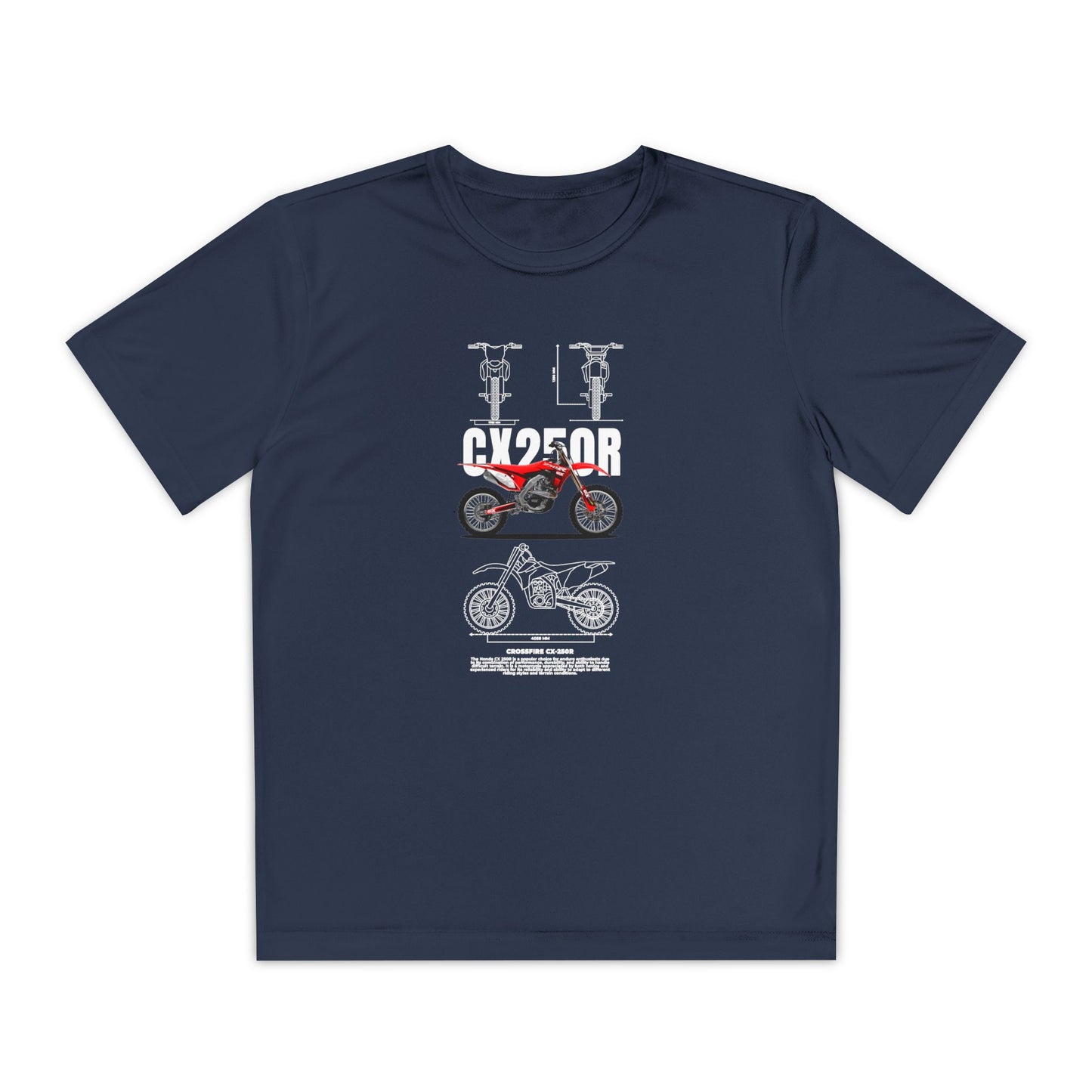 CX 250R Youth Motorcycle Competitor Tee - Stylish Graphic T-shirt for Young Riders - CreativeRino
