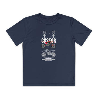 CX 250R Youth Motorcycle Competitor Tee - Stylish Graphic T-shirt for Young Riders - CreativeRino