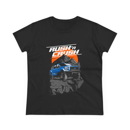 Adventure Awaits Women's Cotton Tee - Off-Roading Jeep Graphic T-shirt - CreativeRino