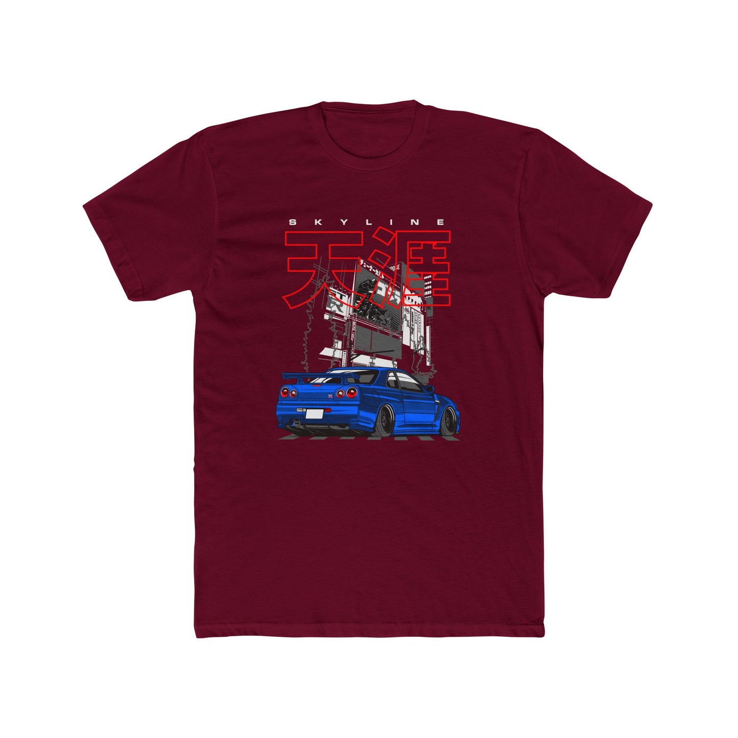 Cool Skyline Car Graphic Unisex Cotton Crew Tee Car T-shirt - CreativeRino