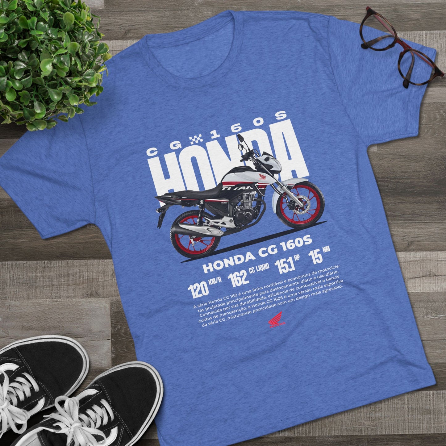 Honda CG 160S Unisex Tri-Blend Crew Tee - Perfect T-shirt for Motorcycle Enthusiasts - CreativeRino