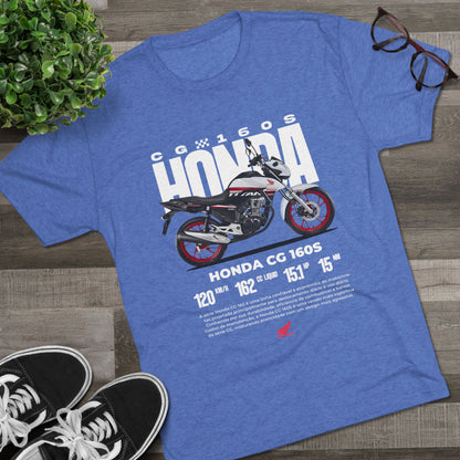 Honda CG 160S Unisex Tri-Blend Crew Tee - Perfect T-shirt for Motorcycle Enthusiasts - CreativeRino