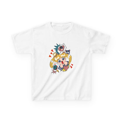 Anime Kids Tee - Cute Sailor Moon Graphic T-shirt for Young Fans - CreativeRino