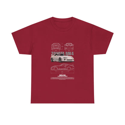 Toyota MK4 Supra Unisex Heavy Cotton Tee - Car Enthusiast Graphic T-shirt - CreativeRino