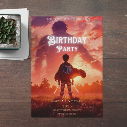 Attack on Titan Birthday Invitation Template - CreativeRino