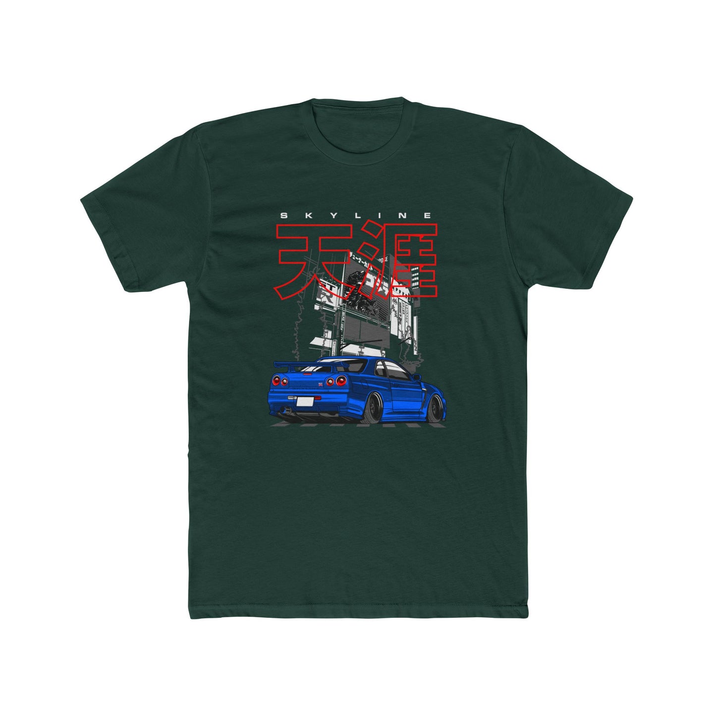 Cool Skyline Car Graphic Unisex Cotton Crew Tee Car T-shirt - CreativeRino