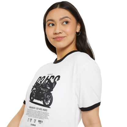 Yamaha YZF-R3 ABS Motorcycle Ringer T-Shirt | Unisex Cotton Tee for Bikers - CreativeRino