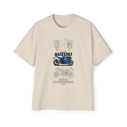 Suzuki GSX-R 1000 Men's Heavy Oversized Motorcycle T-shirt Graphic Casual Wear - CreativeRino