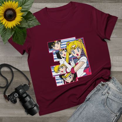 Women's Maple Tee - Vintage Anime Graphic T-shirt for Sailor Moon Fans - CreativeRino