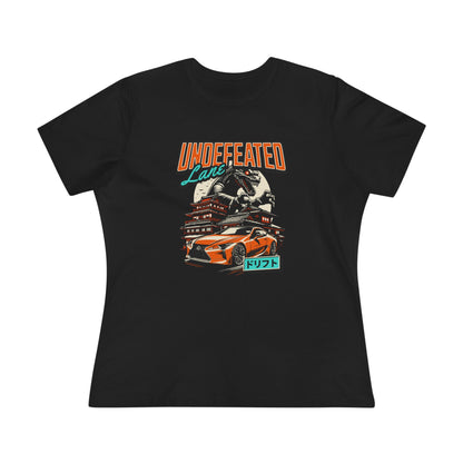 Undefeated Lane Graphic Women's Cotton Tee Car T-shirt - CreativeRino