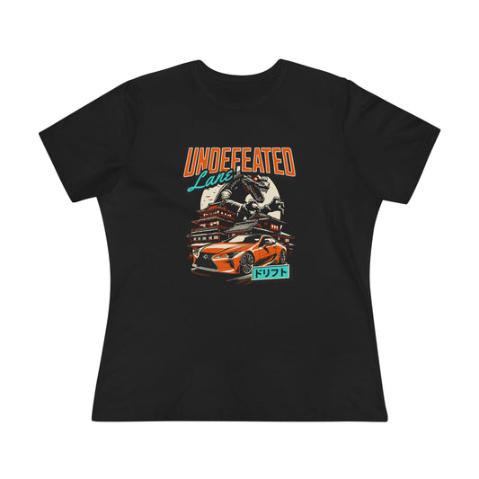 Undefeated Lane Graphic Women's Cotton Tee Car T-shirt - CreativeRino