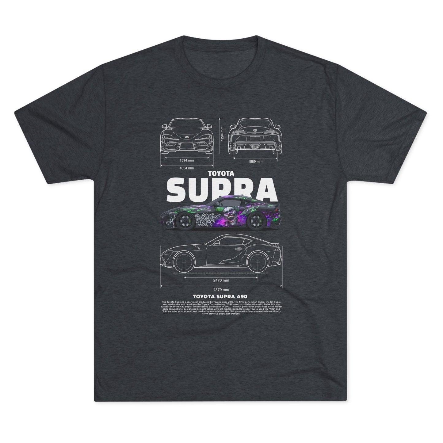 Toyota Supra A90 Tri-Blend Crew Tee - Car Lovers' Apparel - CreativeRino