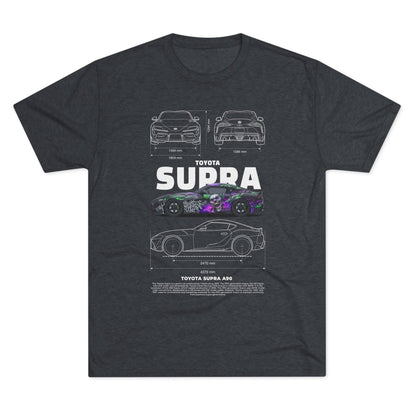 Toyota Supra A90 Tri-Blend Crew Tee - Car Lovers' Apparel - CreativeRino