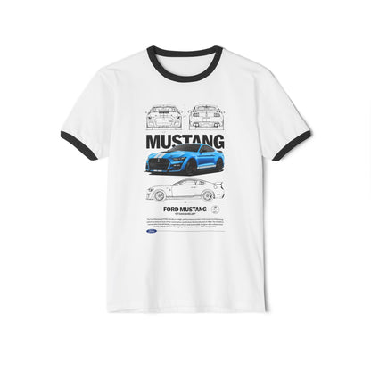 Ford Mustang Unisex Cotton Ringer T-Shirt - Classic Car Enthusiast Tee - CreativeRino