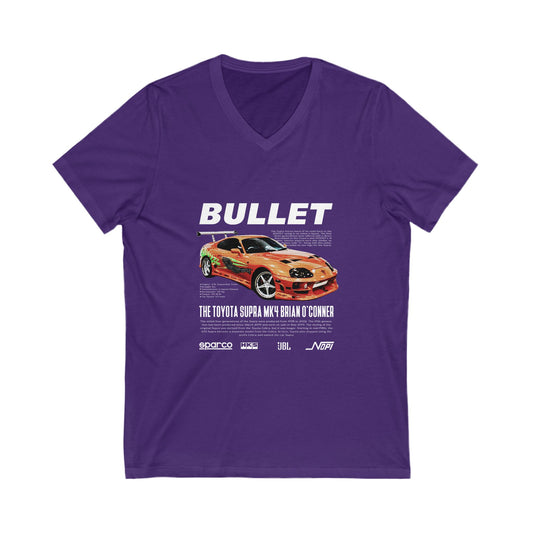 Toyota Supra MK4 Brian Car Graphic V-Neck Tee for Auto Enthusiasts - CreativeRino