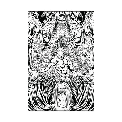 Attack on Titan Art Matte Vertical Poster - Anime Graphic Wall Decor for Fans - CreativeRino