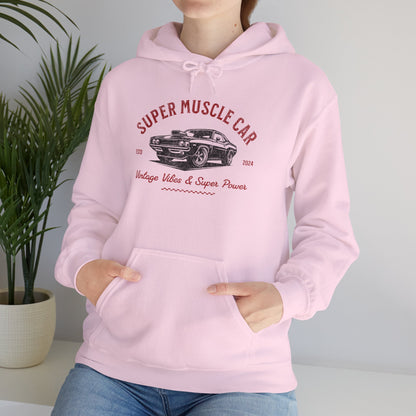 Super Muscle Car Hoodie - Unisex Heavy Blend Sweatshirt for Car Enthusiasts - CreativeRino
