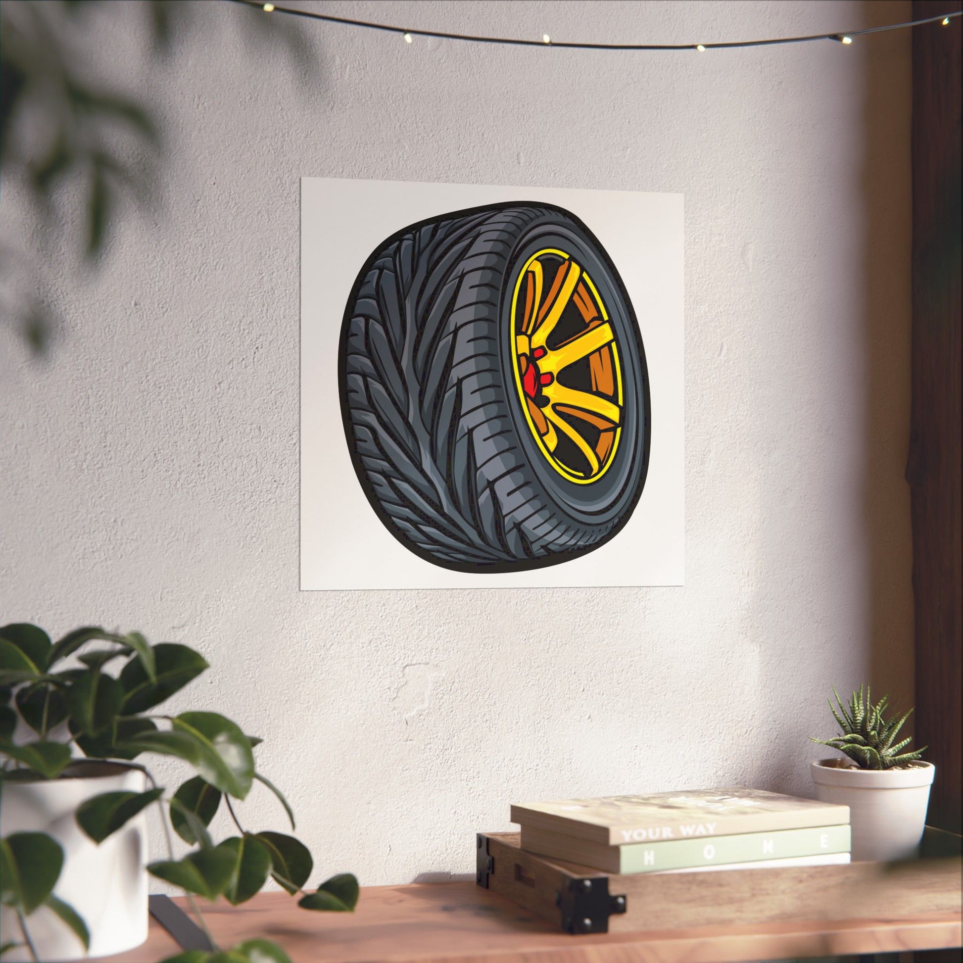 Automotive Art Poster - Stylish Tire Design for Car Enthusiasts - CreativeRino