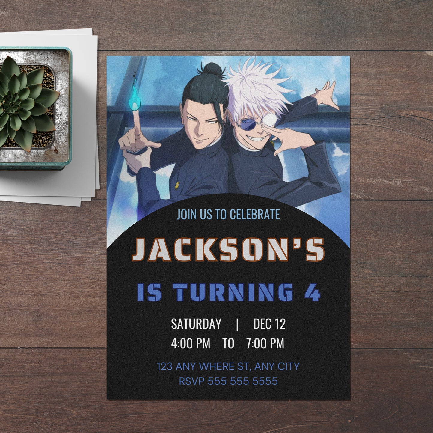Jujutsu Kaisen Birthday Invitation Template - CreativeRino