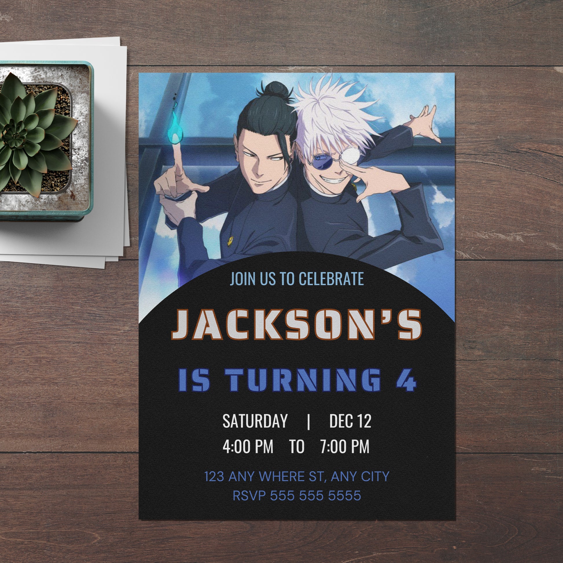 Jujutsu Kaisen Birthday Invitation Template - CreativeRino