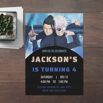 Jujutsu Kaisen Birthday Invitation Template - CreativeRino
