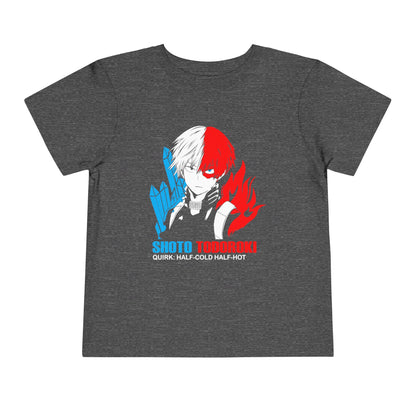 My Hero Academia Toddler Short Sleeve Tee - Shoto Todoroki Anime Graphic T-shirt for Fans - CreativeRino