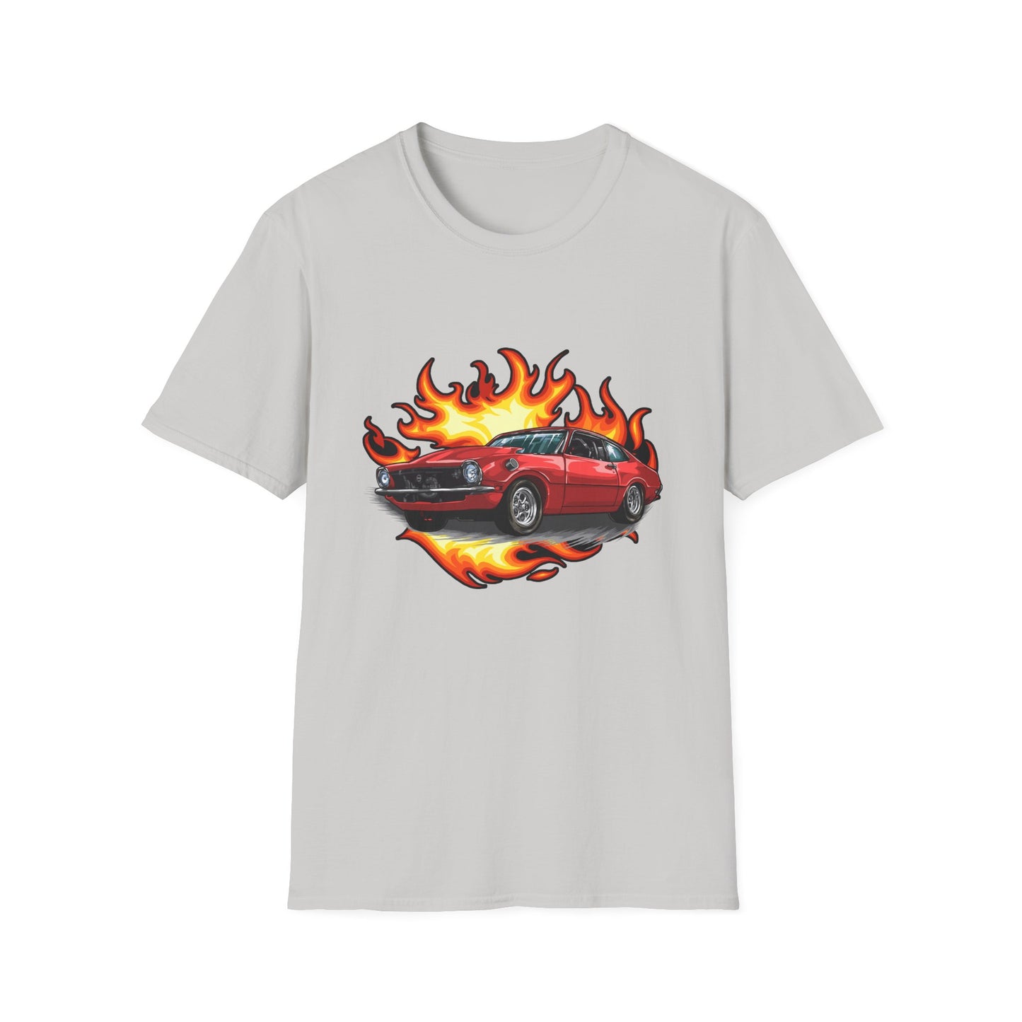 Retro Car Flames Unisex T-Shirt - CreativeRino