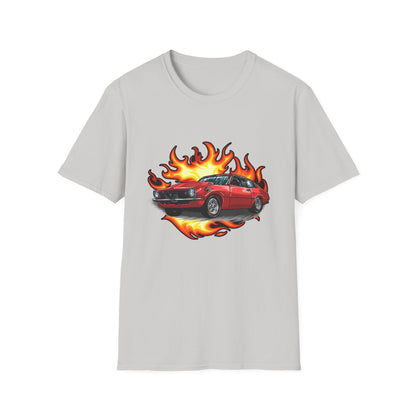 Retro Car Flames Unisex T-Shirt - CreativeRino