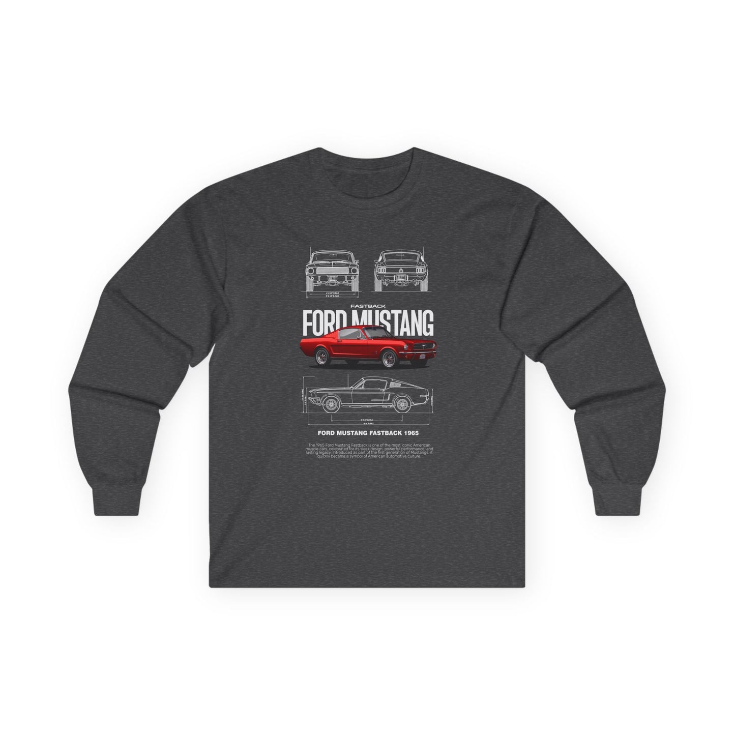Ford Mustang Retro Long Sleeve T-shirt for Car Enthusiasts - CreativeRino