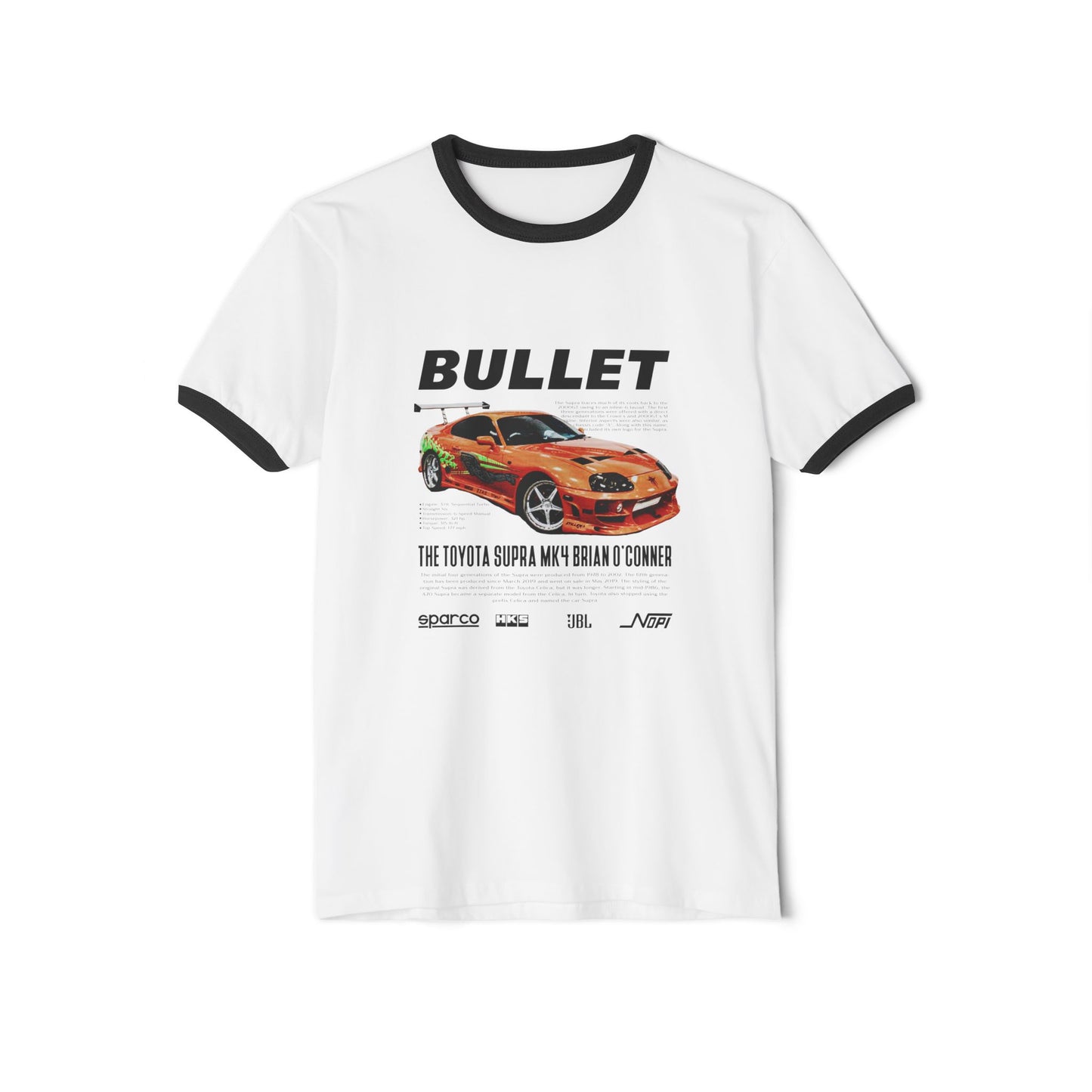 Toyota Supra MK4 Brian Unisex Ringer T-Shirt | Fast and Furious Car T-shirt - CreativeRino