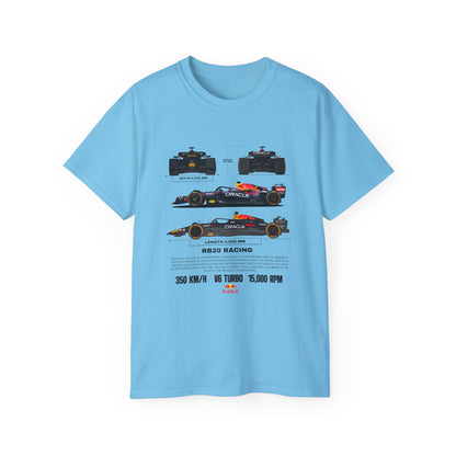 RB20 Racing Unisex Ultra Cotton Tee - Perfect T-shirt for Motorsport Fans - CreativeRino