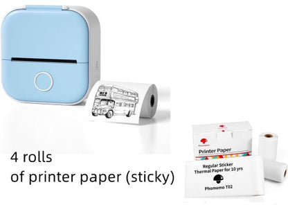 Portable Mini Thermal Label Printer Home Photo Printer Student Wrong Question Printer Bluetooth-compatible Mini Label Printer Price Tag CreativeRino