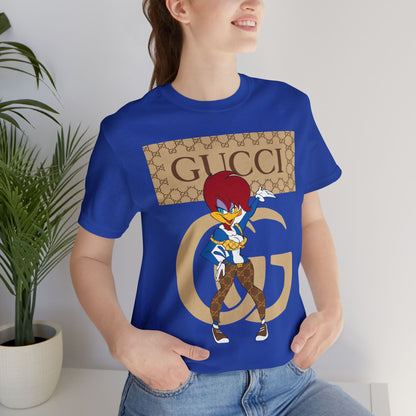 Trendy Cartoon Graphic Unisex Jersey T-Shirt - Gucci Inspired Art - CreativeRino