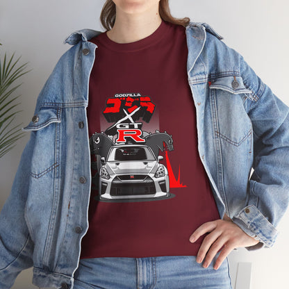 Nissan GT-R Godzilla Unisex Heavy Cotton Tee - Racing T-shirt Design for Car Enthusiasts - CreativeRino