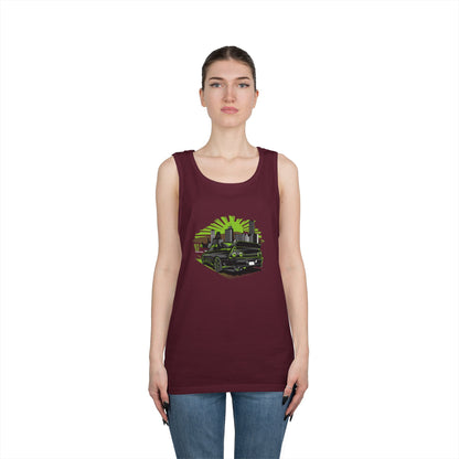 Urban Adventure Unisex Heavy Cotton Tank Top - Retro Car Design - CreativeRino