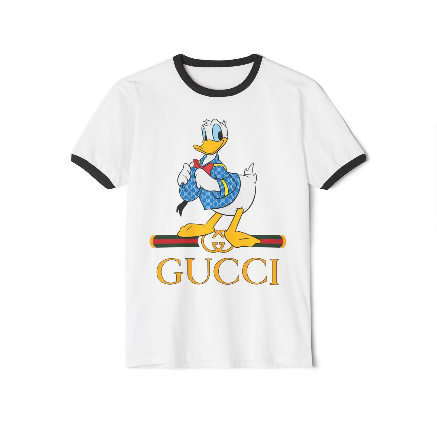 Donald Duck Gucci Unisex Cotton Ringer T-shirt - Fun & Trendy Casual Wear - CreativeRino