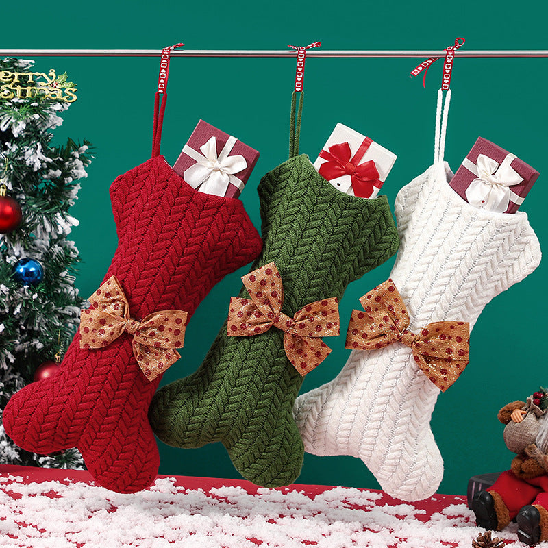 Knitted Christmas Socks | Cozy Yarn Ornaments & Gift Bags Holiday Decor eprolo