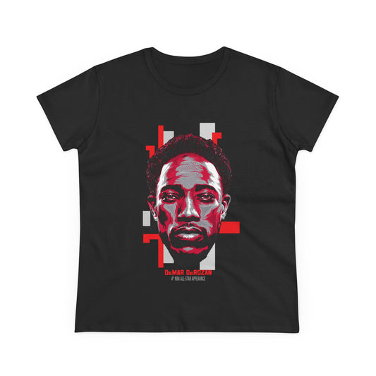 Women's Cotton Tee - De'Mar DeRozan Graphic T-shirt Design - CreativeRino