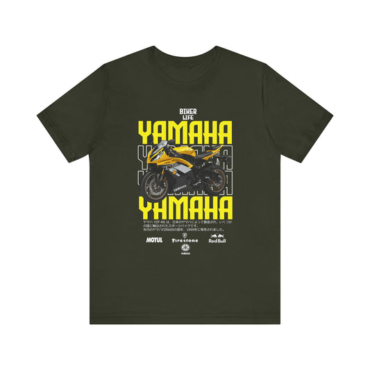 Yamaha Motorcycle Lovers Tee - Bold Biker Graphic Short Sleeve T-Shirt - CreativeRino