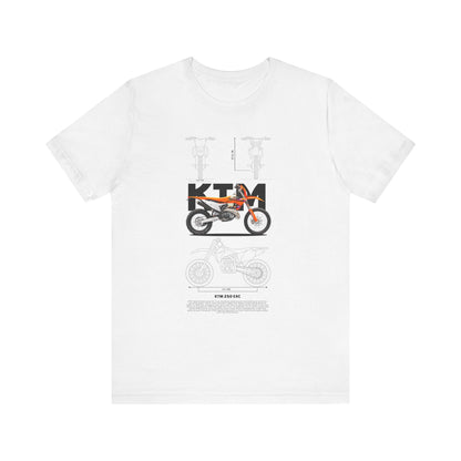 KTM 250 EXC Motorcycle Blueprint Unisex Jersey T-shirt - CreativeRino