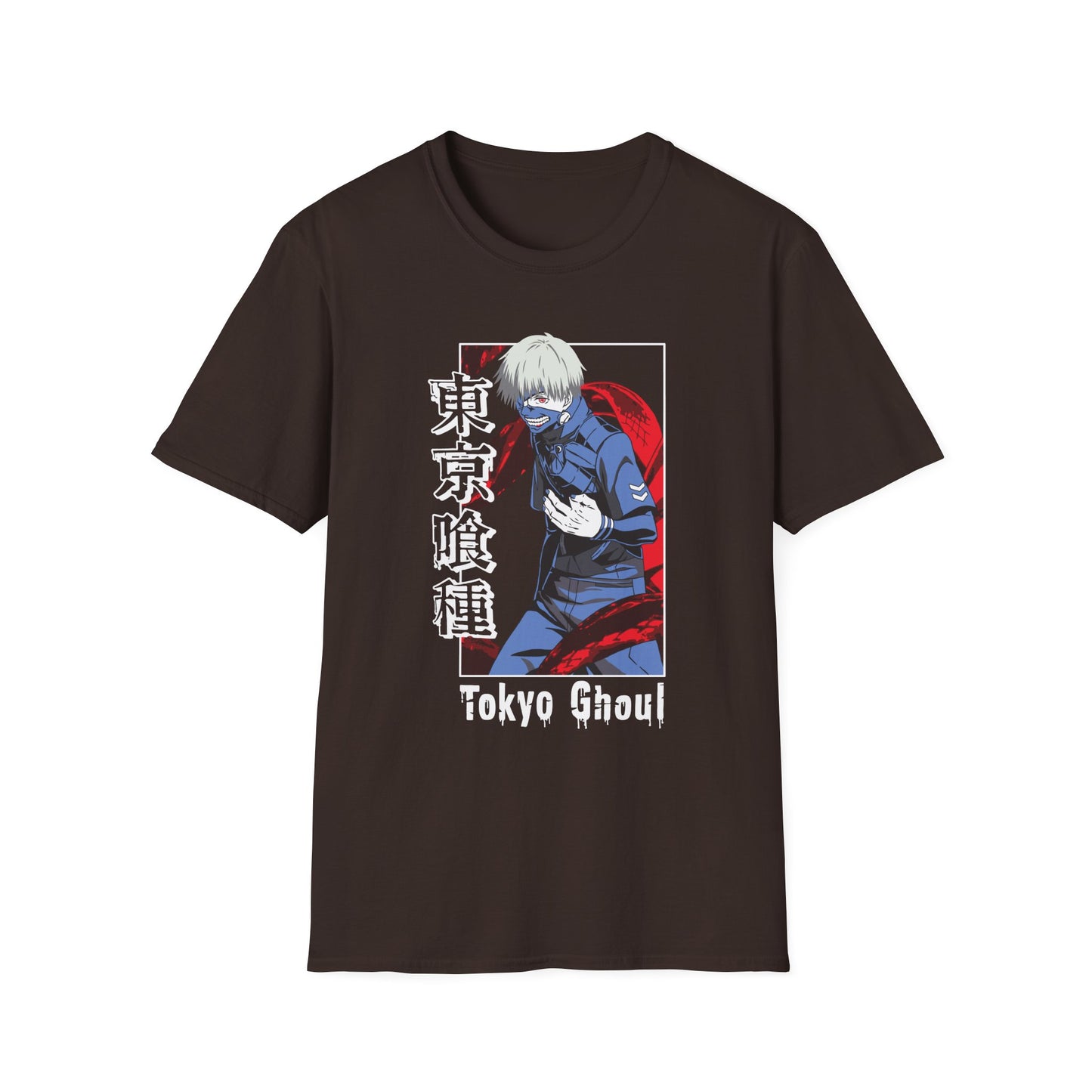 Anime-Inspired Tokyo Ghoul Unisex Softstyle T-shirt - Anime Cool Character Design - CreativeRino