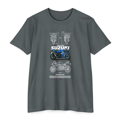 Suzuki GSX-R 1000 Motorcycle Graphic Tee - Unisex CVC Jersey T-shirt for Riders - CreativeRino