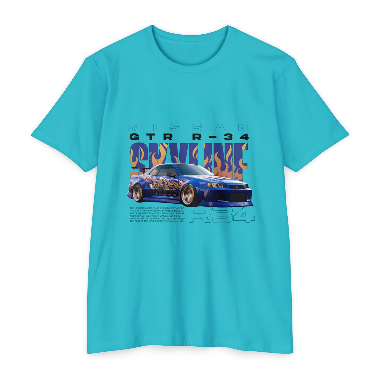 Nissan GTR R34 Graphic Tee - Unisex Vintage Car T-Shirt - CreativeRino
