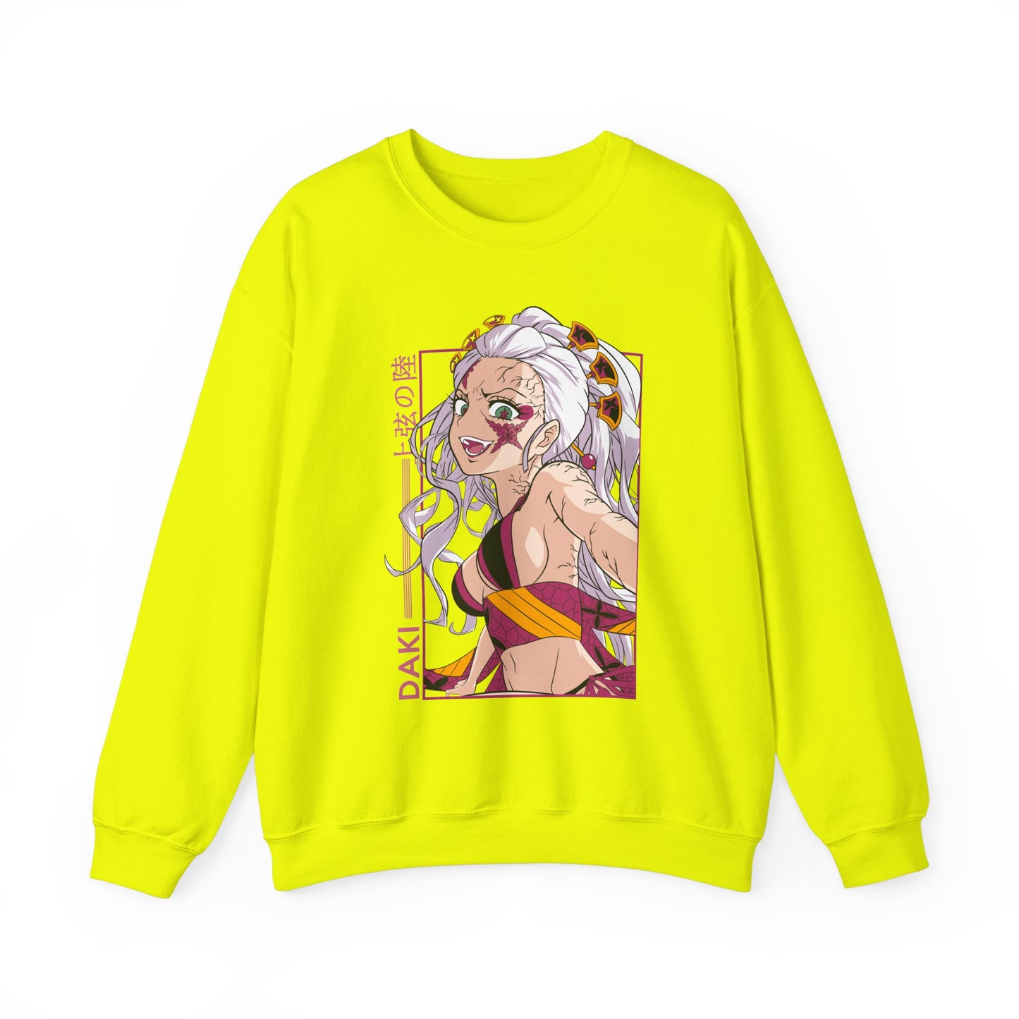 Anime-Inspired Unisex Crewneck Sweatshirt - Demon Slayer Daki Design - CreativeRino