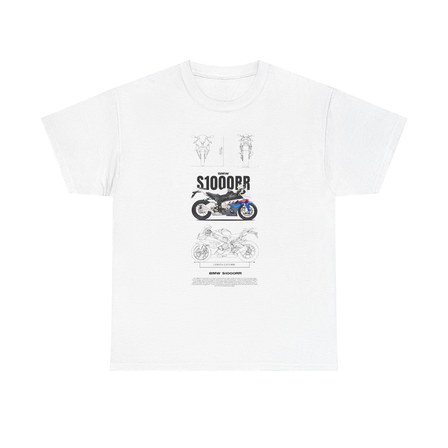 BMW S1000RR Unisex Heavy Cotton Tee - Motorcycle Graphic T-Shirt for Riders - CreativeRino