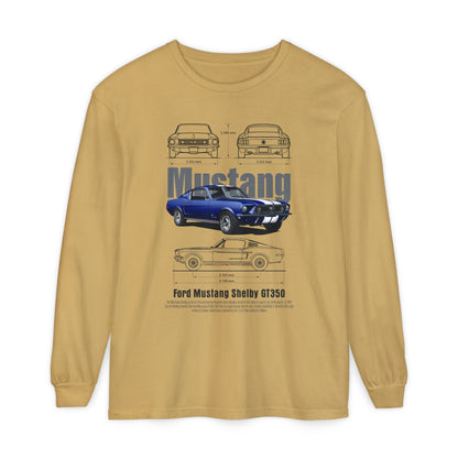 Ford Mustang Shelby GT350 Long Sleeve T-Shirt - Classic Car Lover's Apparel - CreativeRino