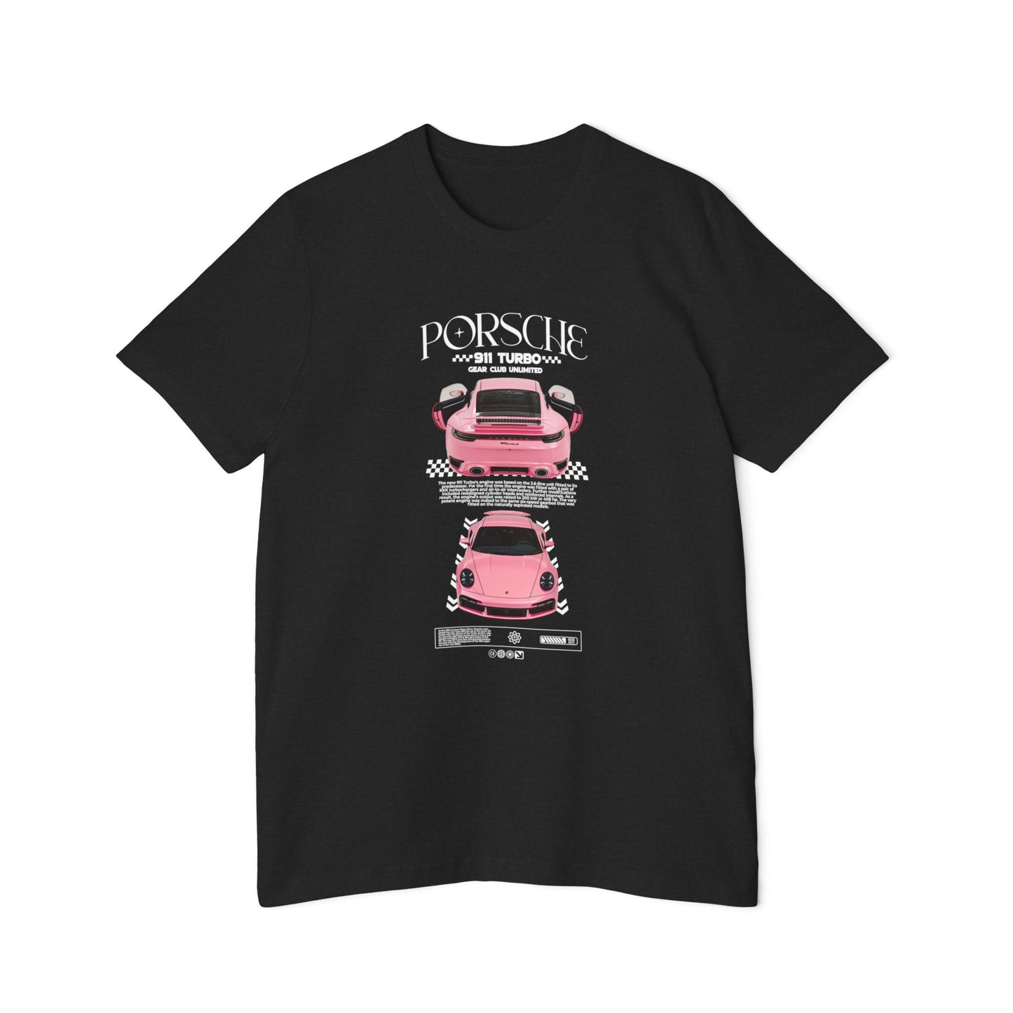 Porsche 911 Turbo S Pink Sports Car T-Shirt - USA-Made Unisex Tee - CreativeRino
