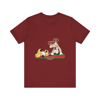 Playful Baby Mickey Mouse Cartoon Gucci Graphic Tee - Fun Unisex Short Sleeve T-shirt - CreativeRino