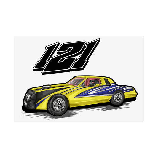 Racing Car Artwork Poster - Vibrant 121 Design for Auto Enthusiasts - CreativeRino